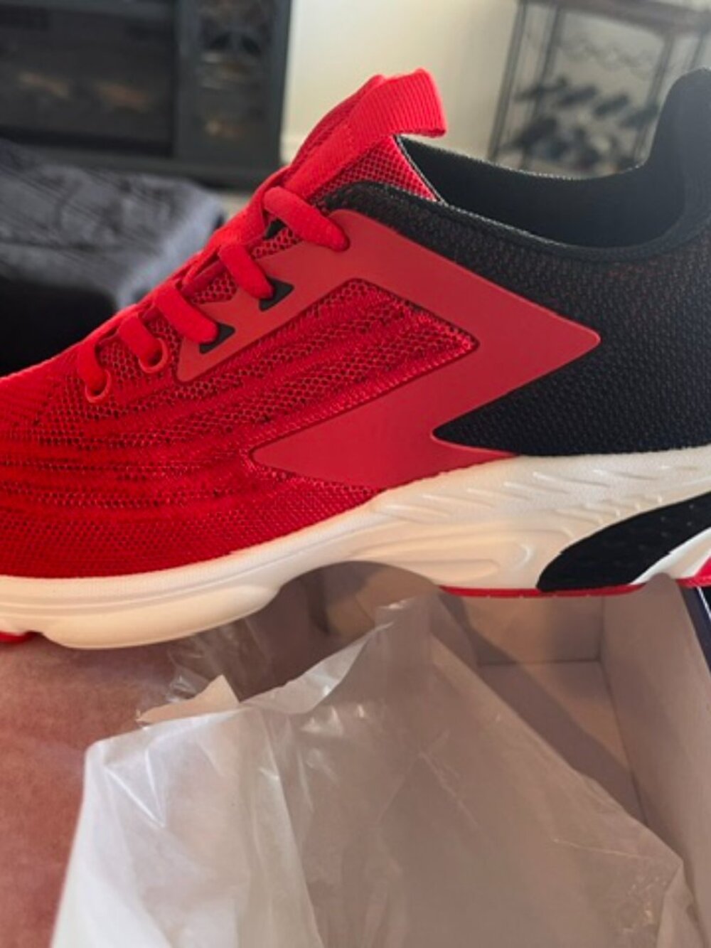 Jerko Shoes | Jerko qx01m Men's 6 Red Black Mesh Running Shoes Air Cushion NEW
